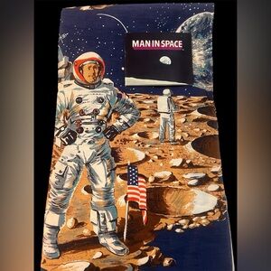 "RARE" Vintage New unused Fabric (Apollo Man) on the Moon Landing 1969.